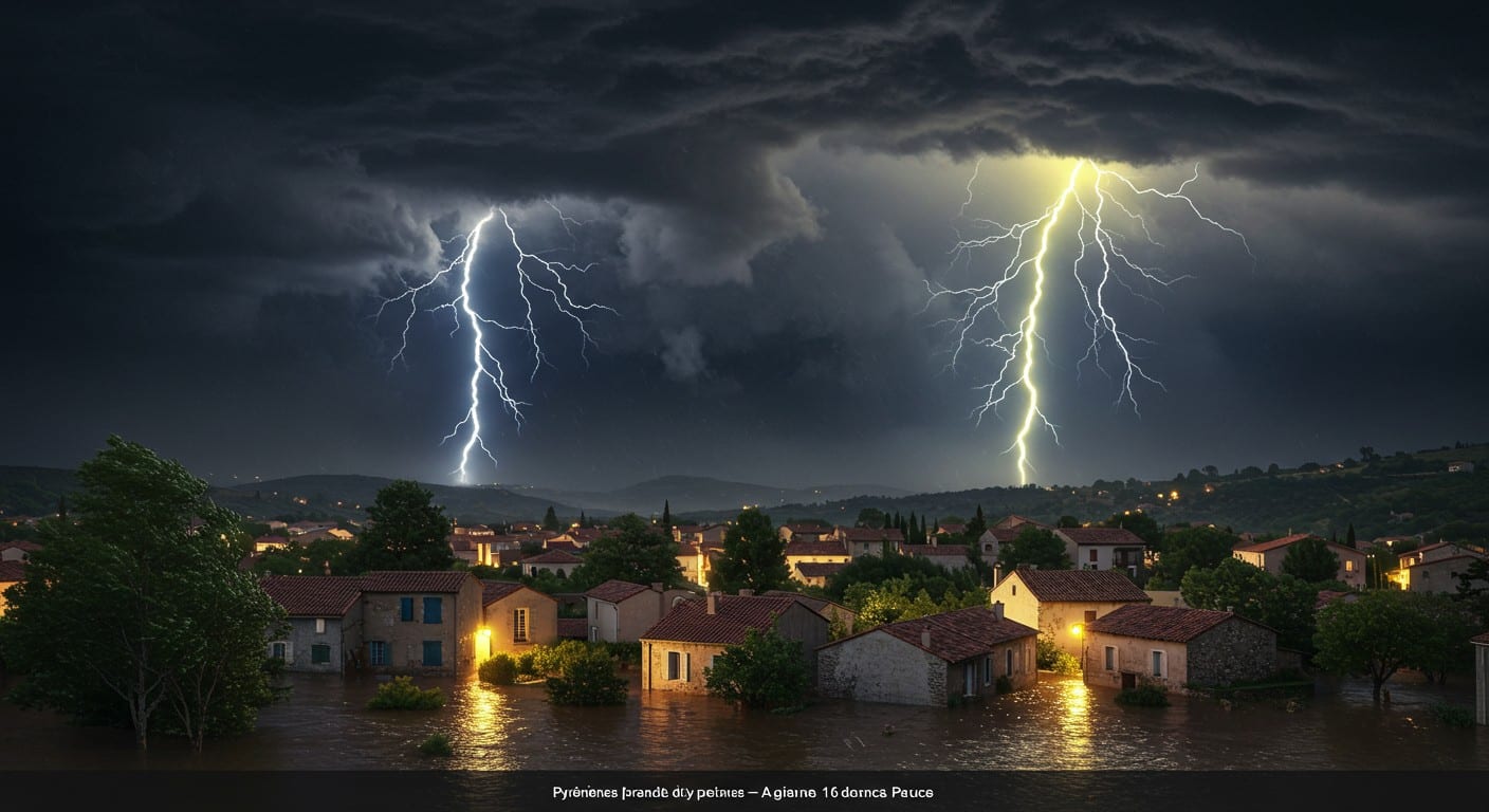 Orages dévastateurs dans les Pyrénées-Orientales et l’Aude : 5 500 éclairs en une heure, inondations et grêle. Découvrez l’impact et les prévisions !