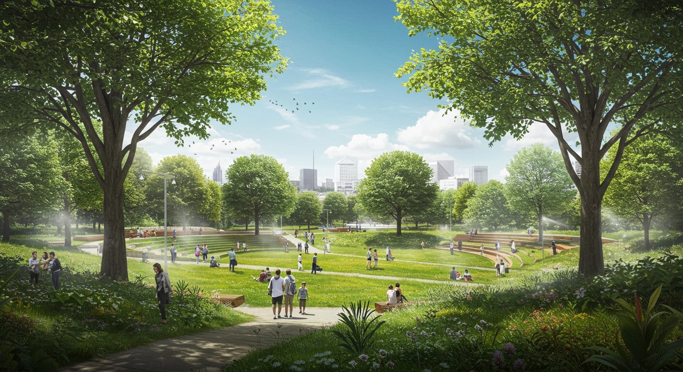 Découvrez le parc Saint-Jean, nouvel espace vert de Clermont-Ferrand, symbole d’urbanisme durable avec 416 arbres et matériaux recyclés. Un projet à 8M€ !