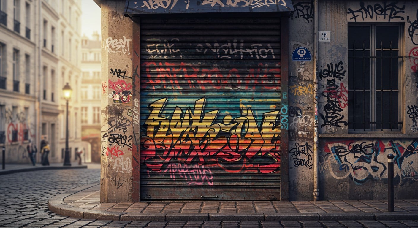 Paris aide ses commerçants à protéger leurs rideaux métalliques avec des fresques artistiques contre les tags sauvages. Découvrez ce plan innovant !