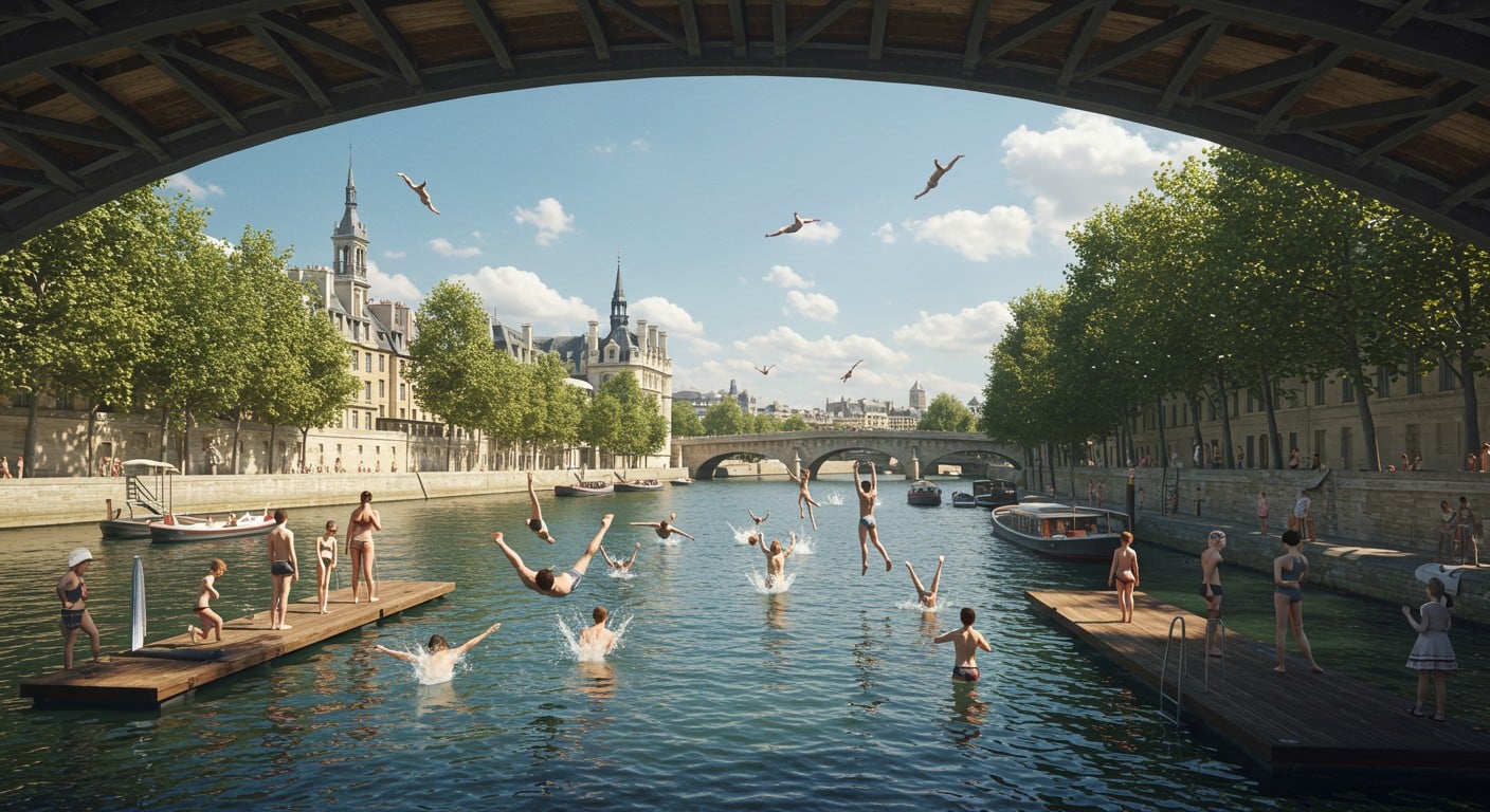 La Seine à Paris est désormais ouverte à la baignade ! Découvrez les premiers moments de joie, les sites aménagés et les défis relevés. Cliquez pour en savoir plus !