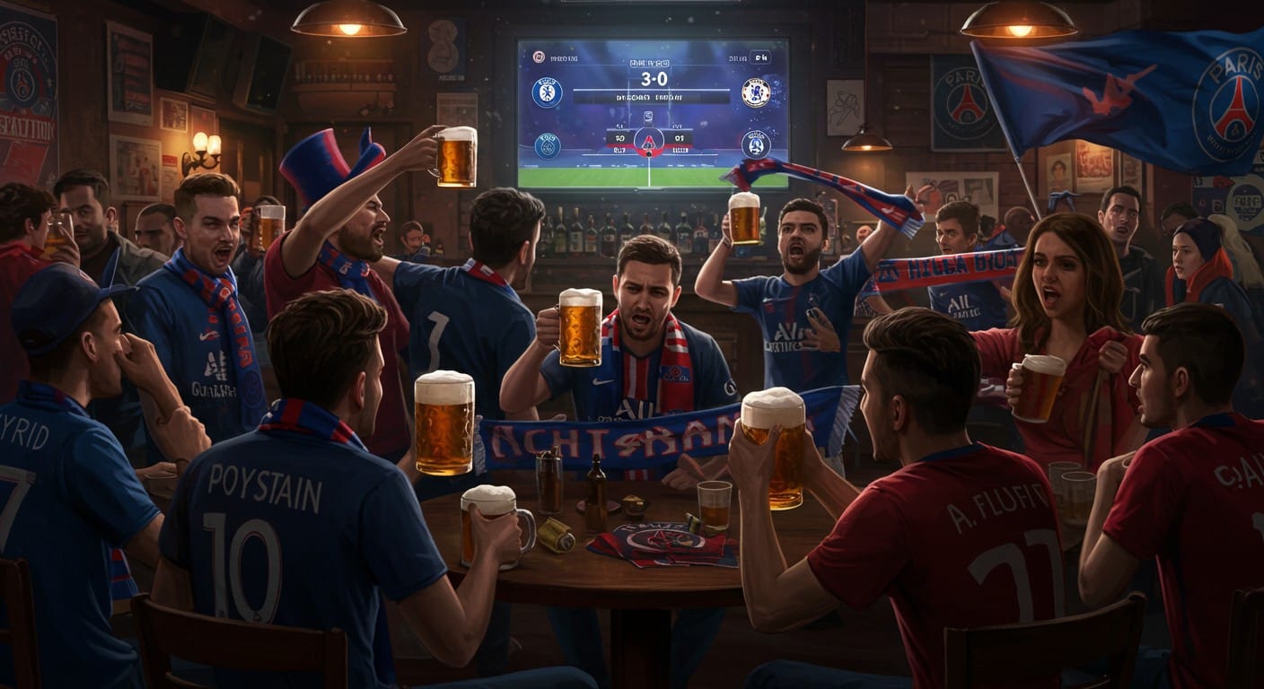 Le PSG perd 3-0 face à Chelsea en finale de la Coupe du monde des clubs 2025. Découvrez comment les supporters parisiens relativisent dans les bars. Lisez la suite !