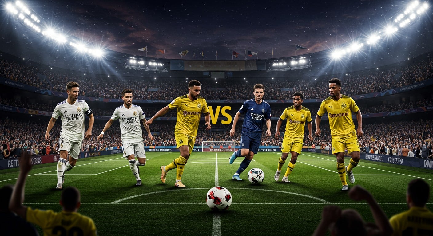 Real Madrid affronte Dortmund sans Mbappé en quart de finale. Découvrez la compo, les choix tactiques et les enjeux de ce choc mondial !