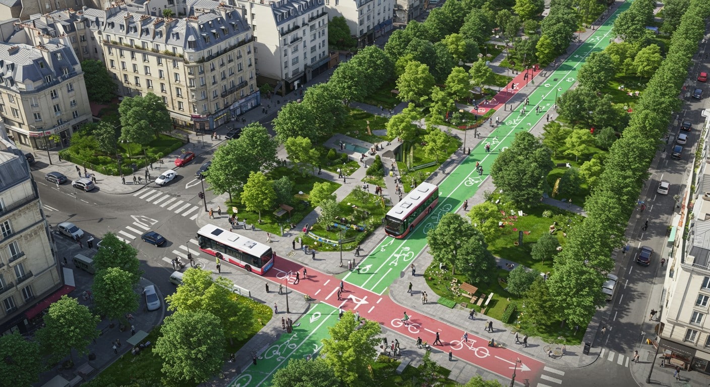 La place Denfert-Rochereau à Paris se transforme : pistes cyclables, espaces verts... Mais les bus seront-ils ralentis ? Découvrez les enjeux et débats !
