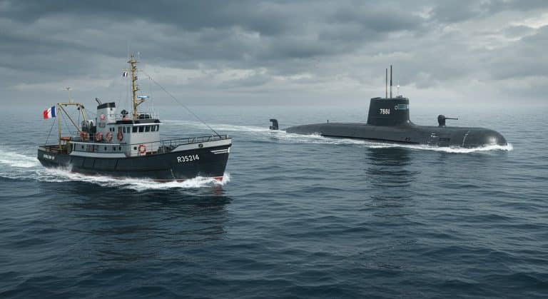 Rencontre Insolite : Sous-marin Russe Émerge près d’un Chalutier