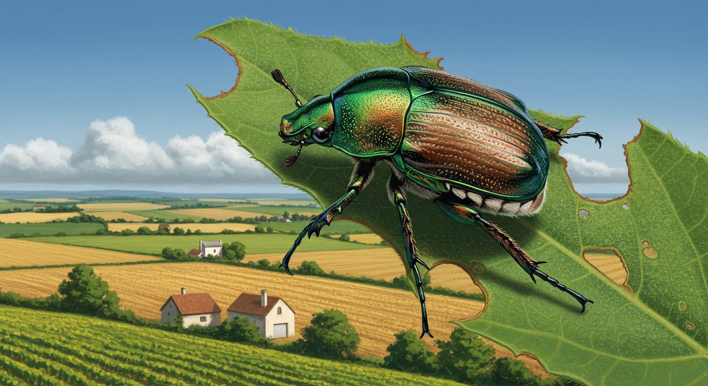 Découvrez le scarabée japonais, insecte invasif repéré en France. Une menace pour 400+ espèces végétales. Que faire ?