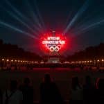 Stop Génocide Gaza : Message Projeté sur la Vasque Olympique