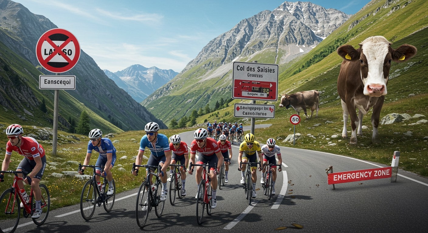Le Tour de France 2025 modifie la 19e étape à cause d’un foyer sanitaire. Découvrez pourquoi le col des Saisies a été retiré et l’impact sur la course.