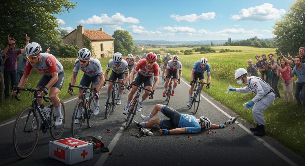 Tour de France 2025 : Chutes et Protocole Commotion en Évidence