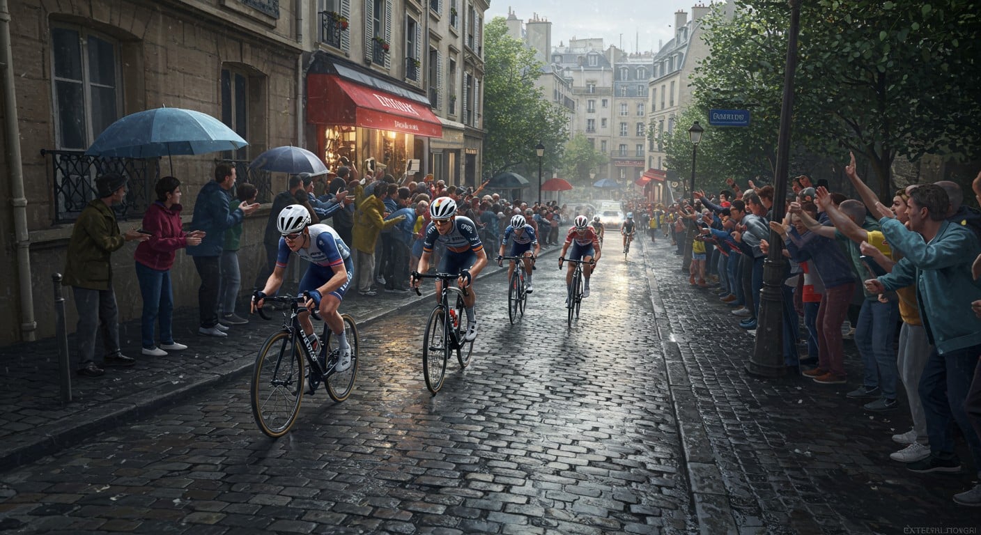 Explorez les risques de la rue Lepic au Tour de France 2025 : chaussée glissante, pluie et sécurité des coureurs. Découvrez les enjeux du final !