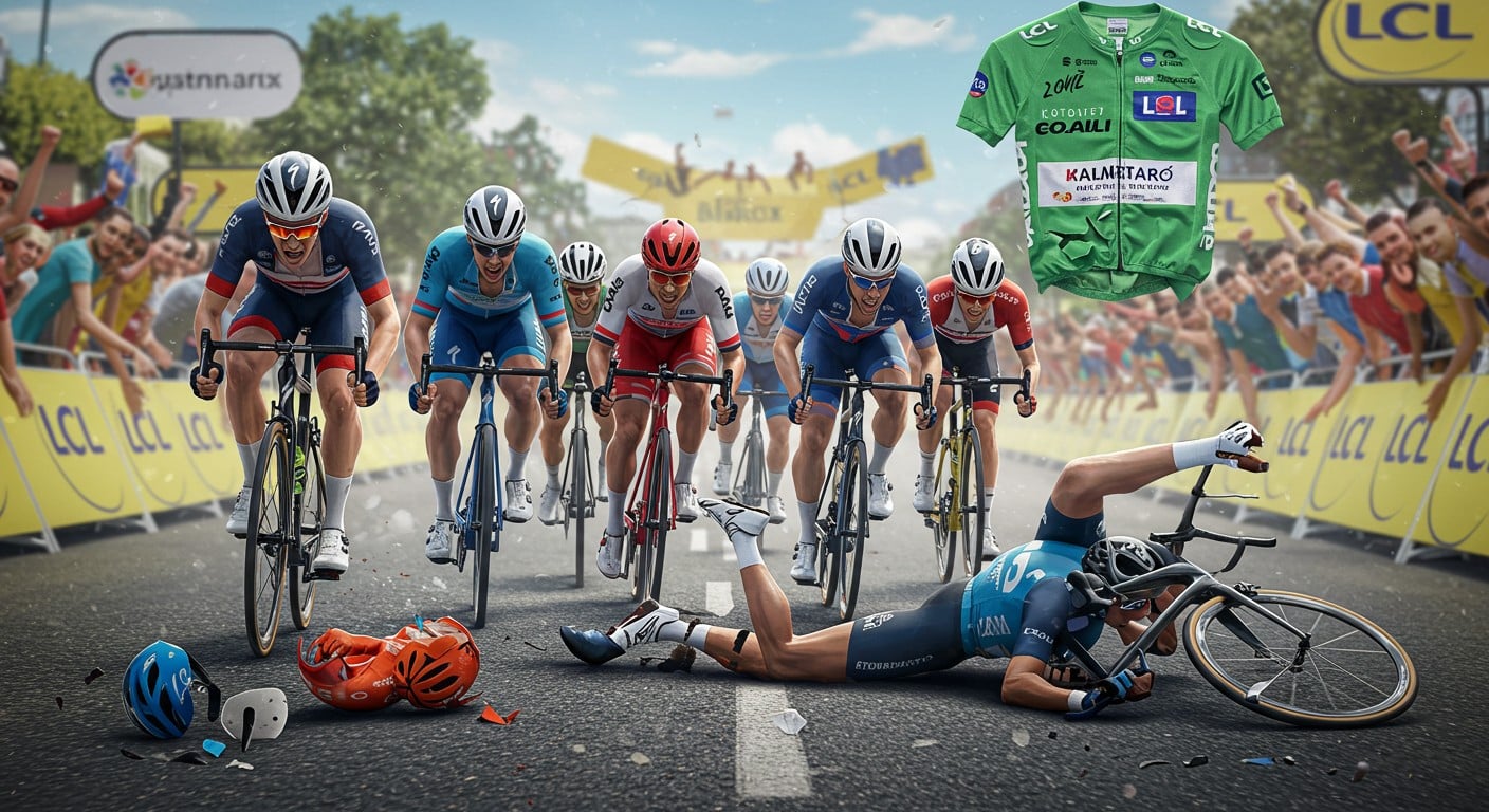 Chute dramatique au Tour de France 2025 : un sprinteur émeut par son mea culpa après un incident. Découvrez les détails et l’impact sur la course !