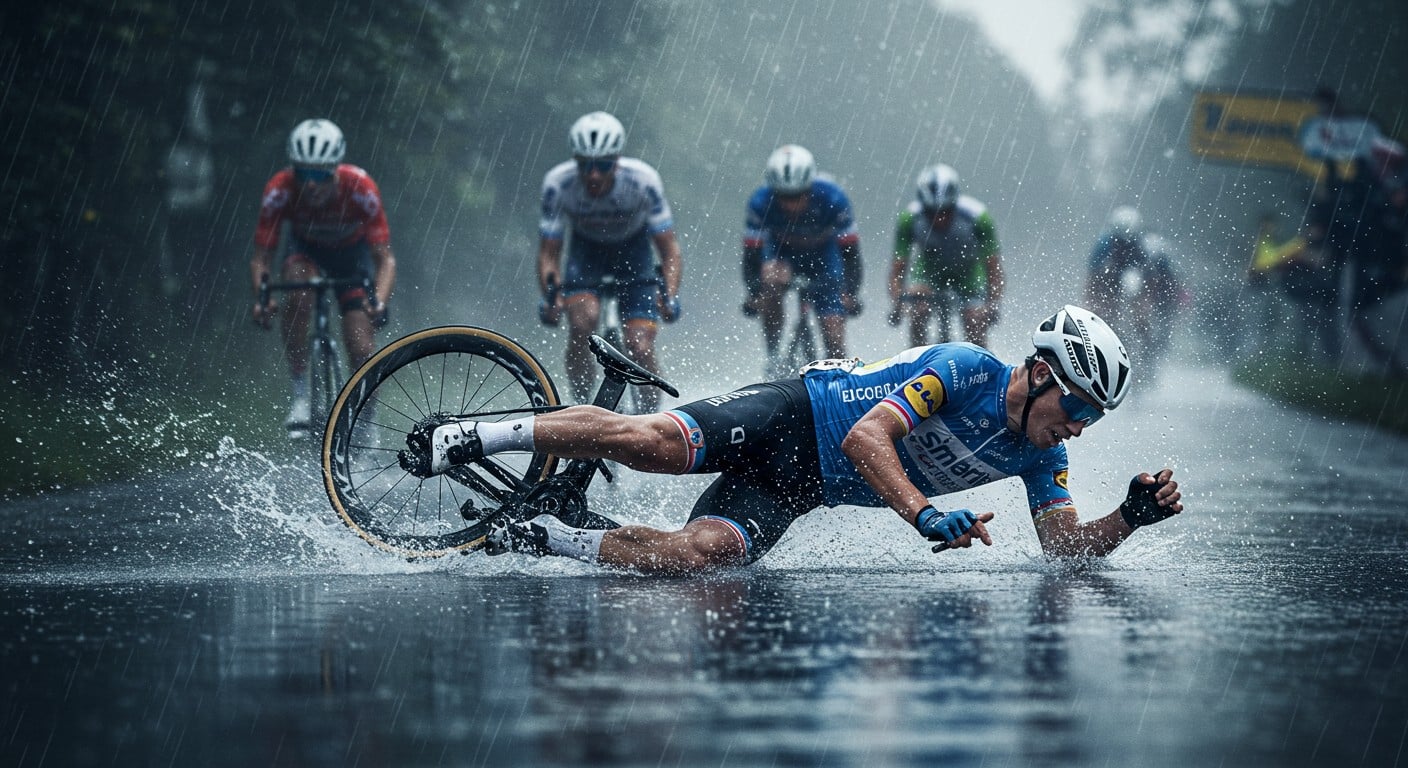 Romain Grégoire chute sous la pluie lors de la 20e étape du Tour de France 2025. Découvrez l'impact de cet accident et les défis des coureurs !