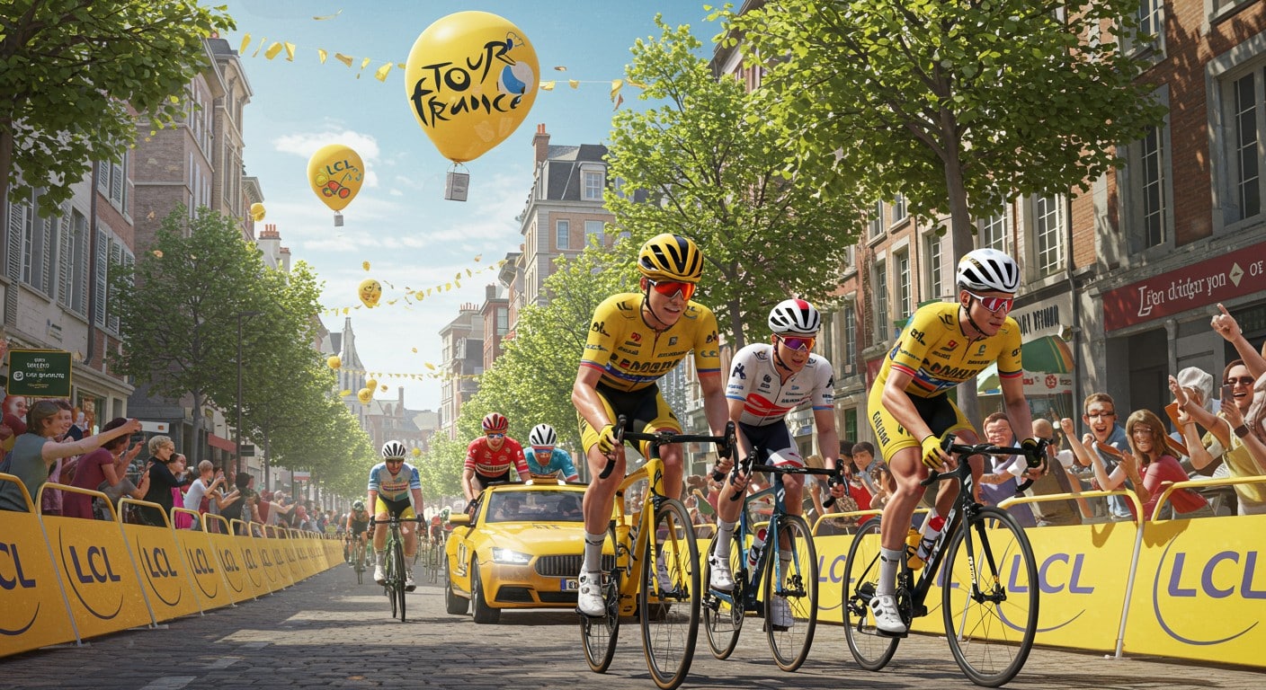 Découvrez les horaires et points de passage de la caravane du Tour de France 2025 pour la 1ère étape à Lille. Suivez le parcours captivant de 184,9 km !