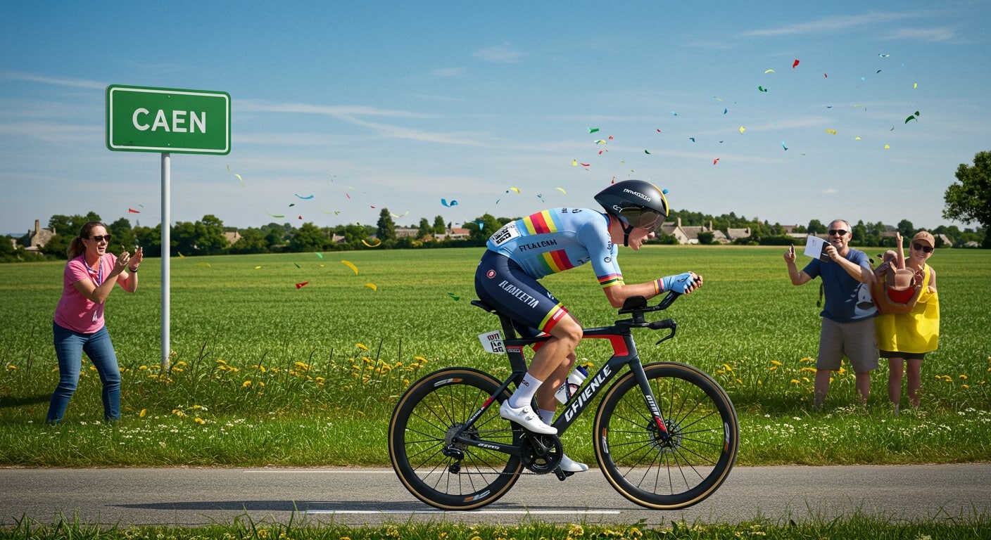 Remco Evenepoel domine le chrono de Caen lors du Tour de France 2025, devançant Pogacar. Découvrez le classement, les surprises et les enjeux de la 5e étape !