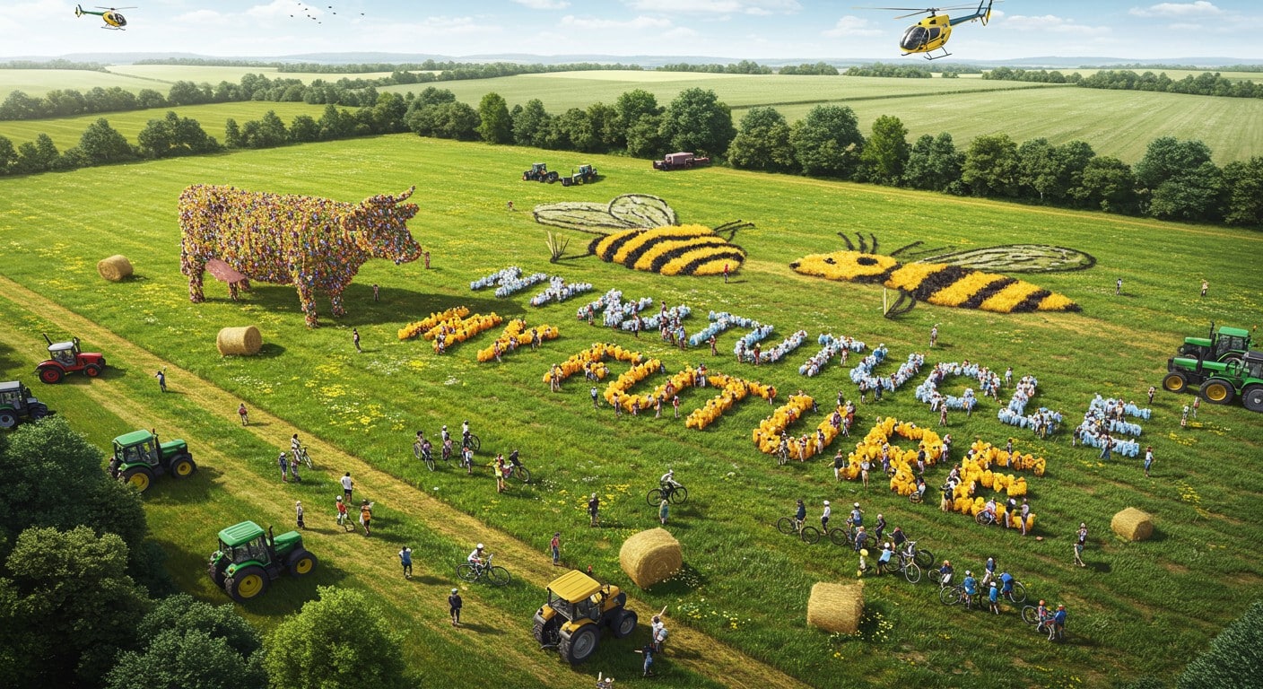 Les agriculteurs de l’Oise dévoilent une fresque géante pour le Tour de France 2025, célébrant agriculture et terroir. Découvrez leur projet unique !