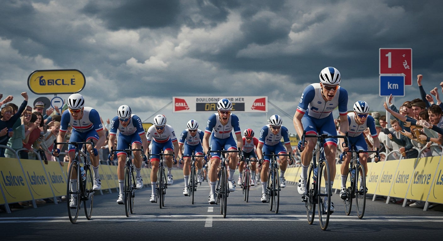 Les coureurs français brillent mais échouent face à Van der Poel et Vingegaard au Tour de France 2025 à Boulogne. Découvrez leurs regrets et ambitions !