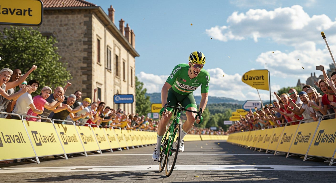 Jonathan Milan s'impose au sprint lors de la 8e étape du Tour de France 2025 à Laval. Découvrez le classement, les moments forts et l'impact sur le maillot vert !