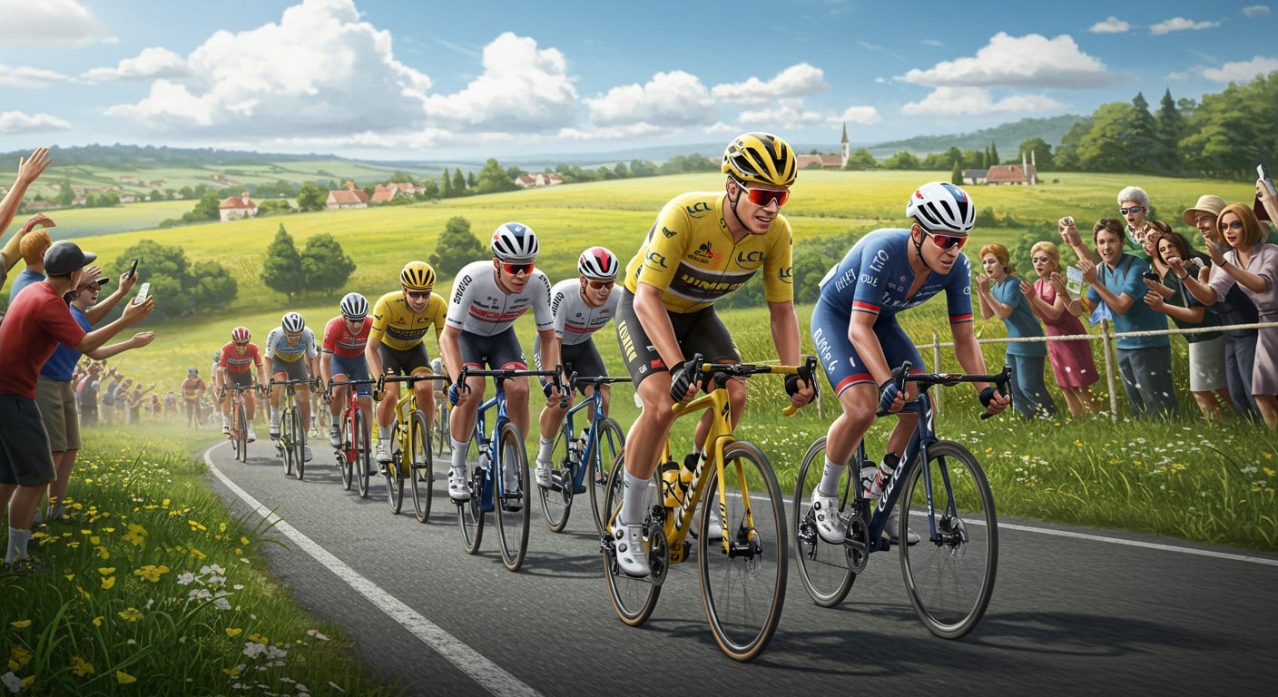Tadej Pogacar brille en jaune au Tour de France 2025 après la 8e étape. Suivez le classement et découvrez pourquoi il reste intouchable !