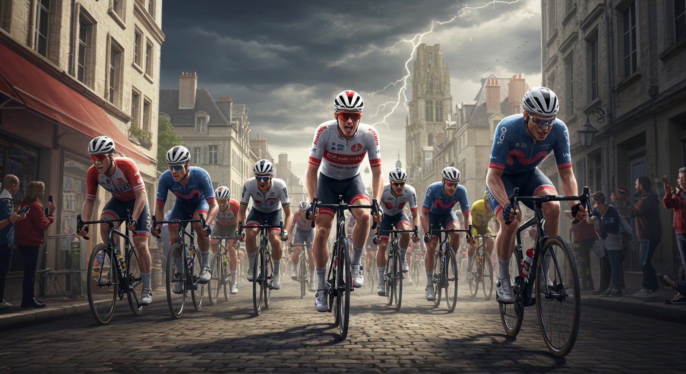 Pogacar s’impose dans un sprint épique à Rouen lors de la 4e étape du Tour de France 2025, devançant Van der Poel. Découvrez le classement et les moments forts !