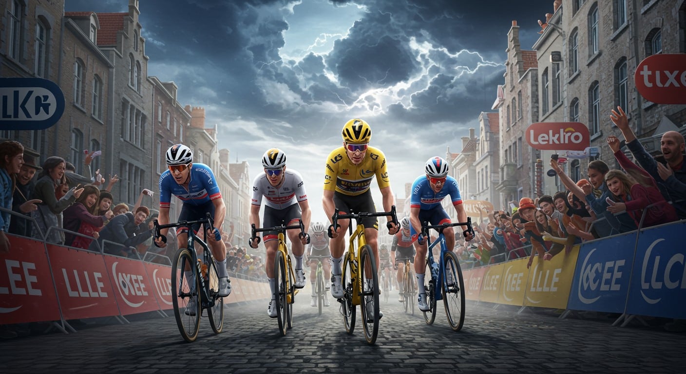 Jasper Philipsen s'empare du Maillot Jaune lors de la 1re étape du Tour de France 2025 à Lille. Découvrez les surprises et le classement général !