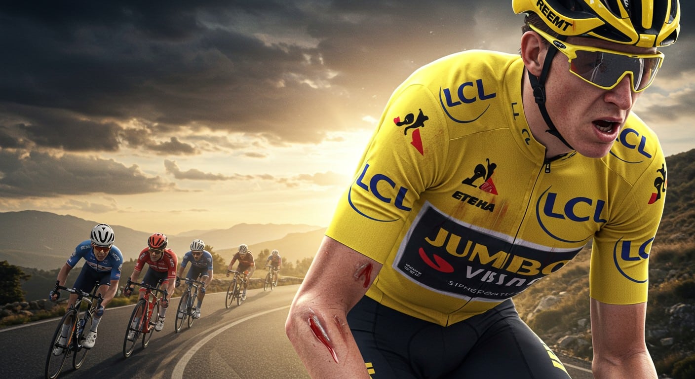 Tadej Pogacar chute lors du Tour de France 2025 mais échappe au pire. Découvrez son état et l'impact sur la course !