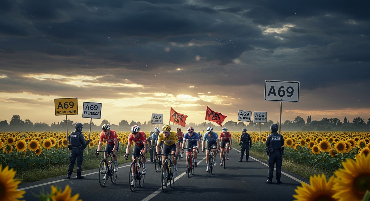 Le Tour de France 2025 passe près de l’A69, un chantier contesté. Sécurité renforcée, risques de perturbations : plongez dans les enjeux de la 11e étape.