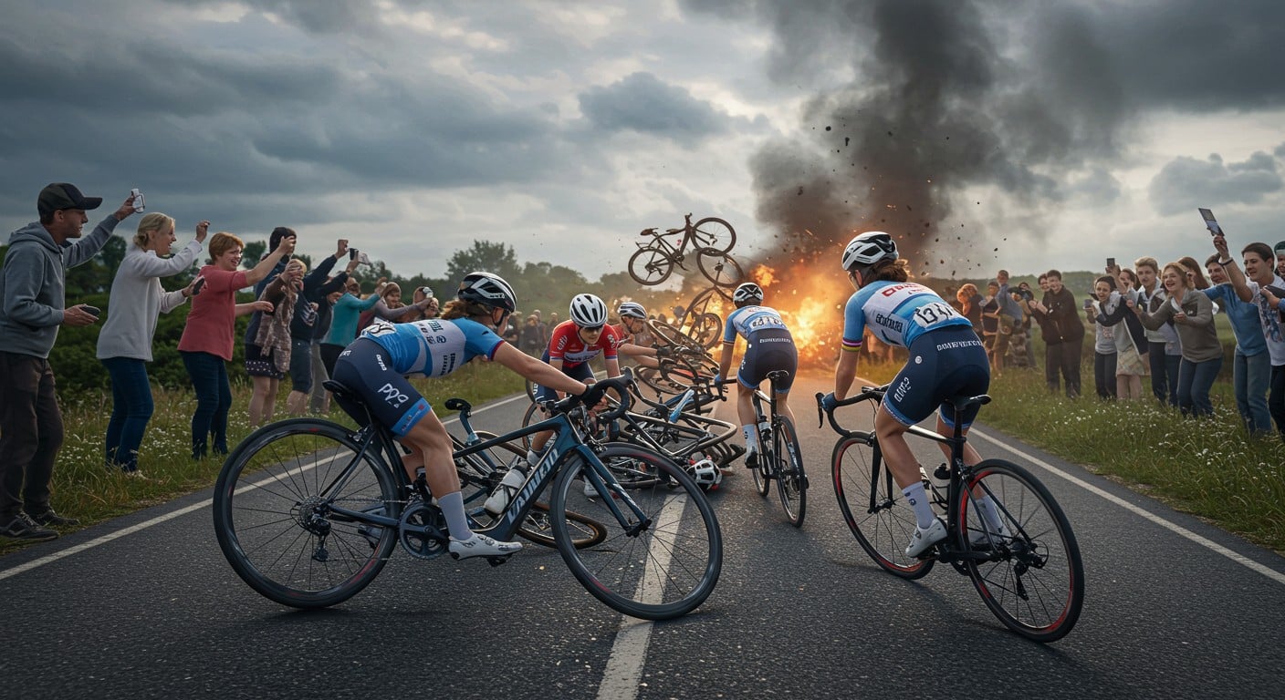 Une chute spectaculaire retarde le Tour de France Femmes 2025 à Vannes. Découvrez les détails de l'incident et son impact sur la course.