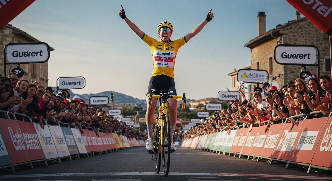 Kim Le Court triomphe à Guéret lors de la 5e étape du Tour de France Femmes 2025, marquant l’histoire. Découvrez le classement et les moments forts !