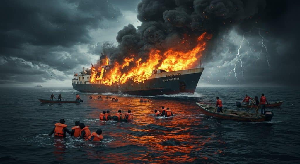 Tragédie Maritime En Indonésie : Ferry En Feu, 5 Morts