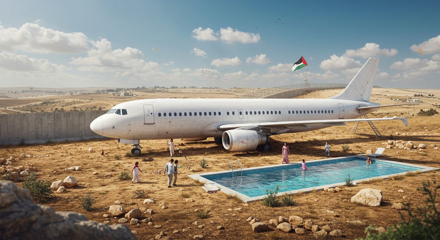 Découvrez l'avion-chalet en béton en Cisjordanie, un gîte unique offrant une évasion aux Palestiniens privés d'aéroport. Une idée audacieuse !