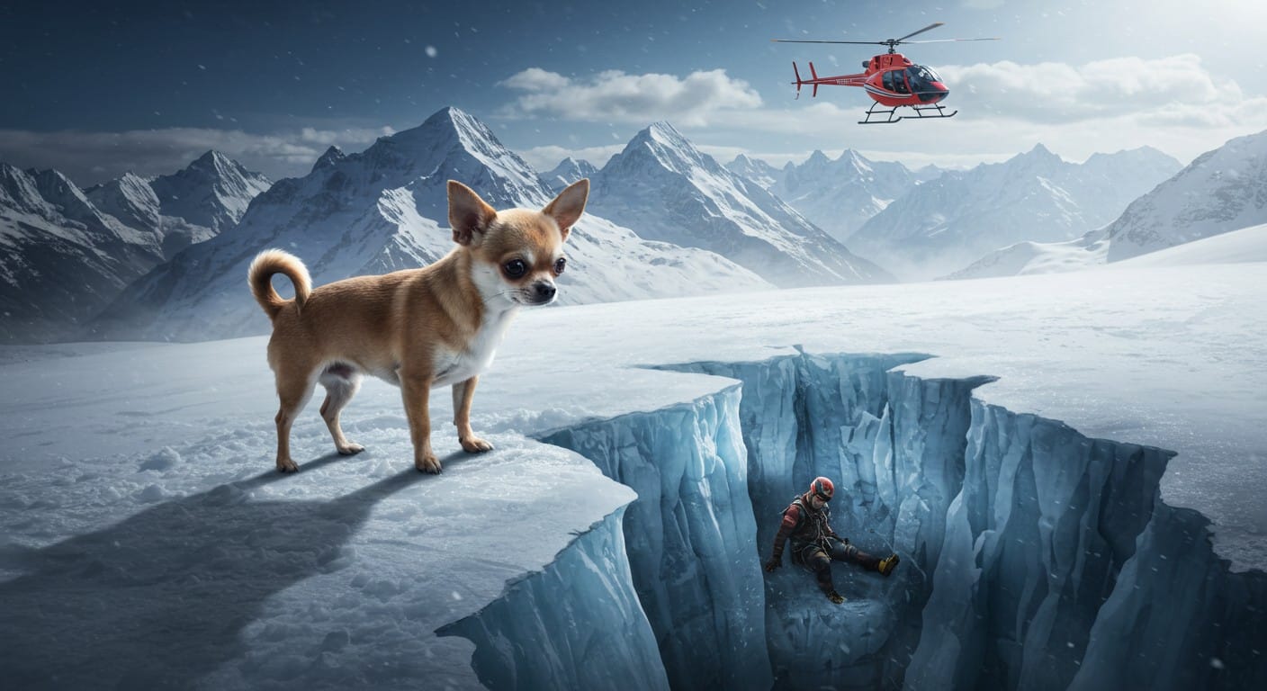Un homme piégé dans une crevasse de 8 mètres est sauvé grâce à son chihuahua. Découvrez cette incroyable histoire de sauvetage en montagne !