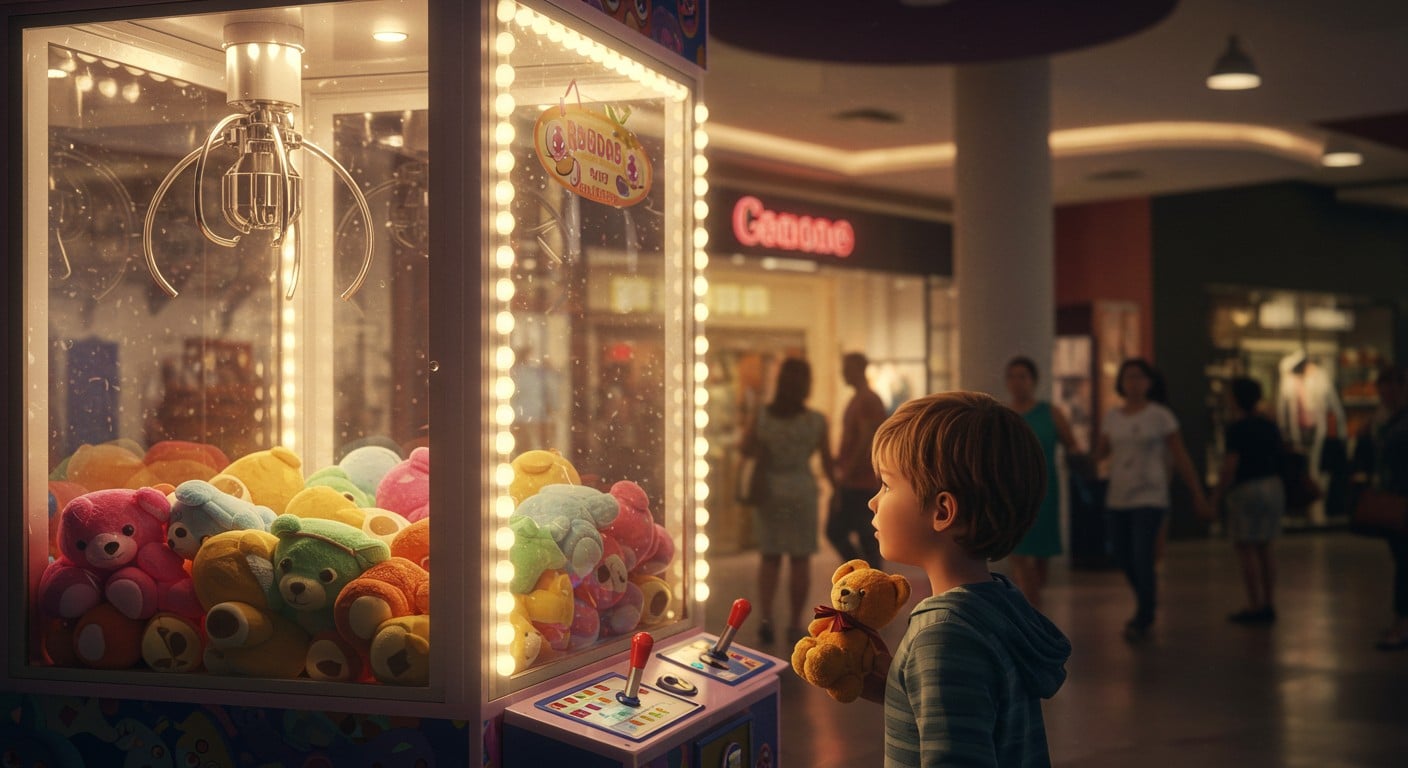 Un enfant grimpe dans une machine à pince pour une peluche et reste coincé. Les secours interviennent. Découvrez cette aventure insolite et ses leçons !