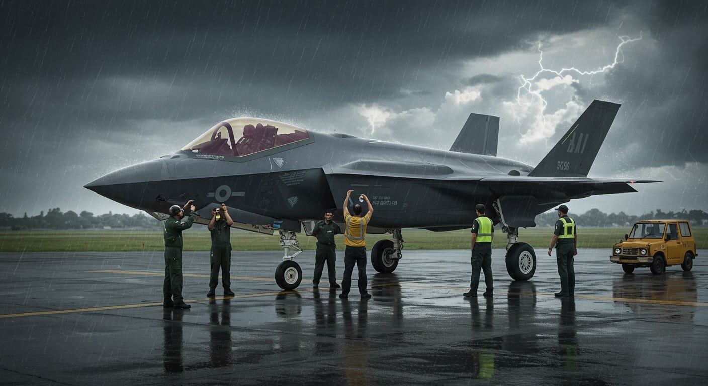 Un F-35 britannique de 90M€ bloqué en Inde depuis 3 semaines. Pourquoi cet avion de chasse ne peut-il pas rentrer ? Découvrez les détails !