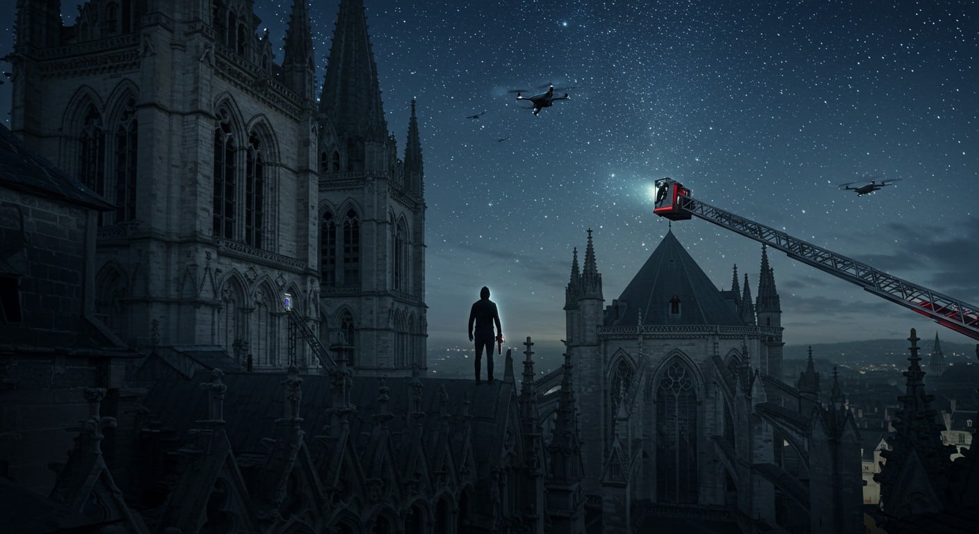 Un homme aperçu sur les toits de la cathédrale de Noyon intrigue. Qui est-il ? Comment est-il monté ? Découvrez ce mystère qui secoue l’Oise.