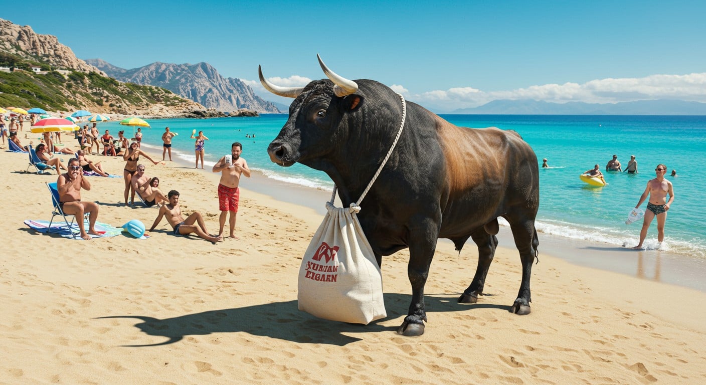 Un taureau vole un sac sur une plage corse, créant la panique. Découvrez cette histoire insolite et ses implications !