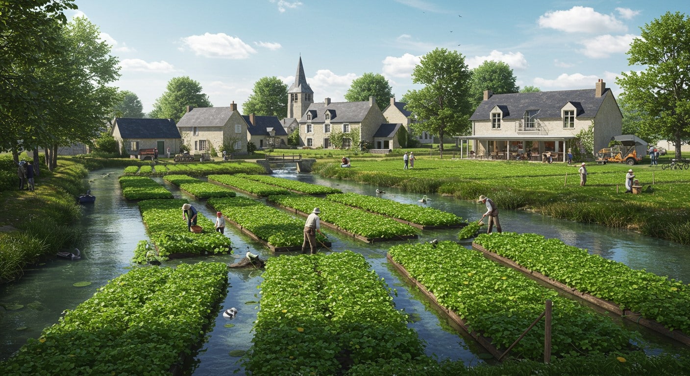 Un site abandonné dans l’Eure renaît en centre d’agritourisme avec cresson bio, restaurant étoilé et école d’excellence. Découvrez ce projet unique !