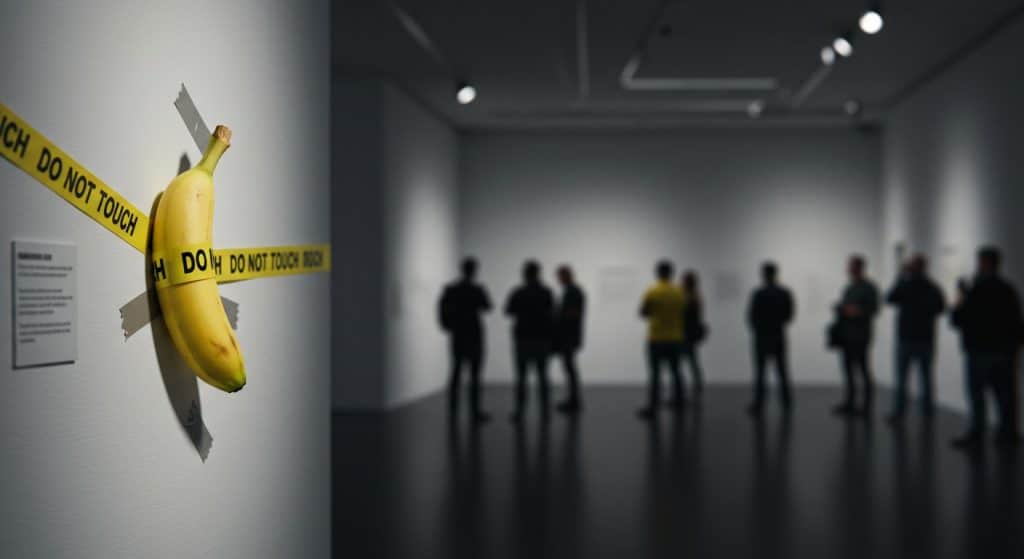 Un Visiteur Mange une Banane d’Art à Un Million d’Euros
