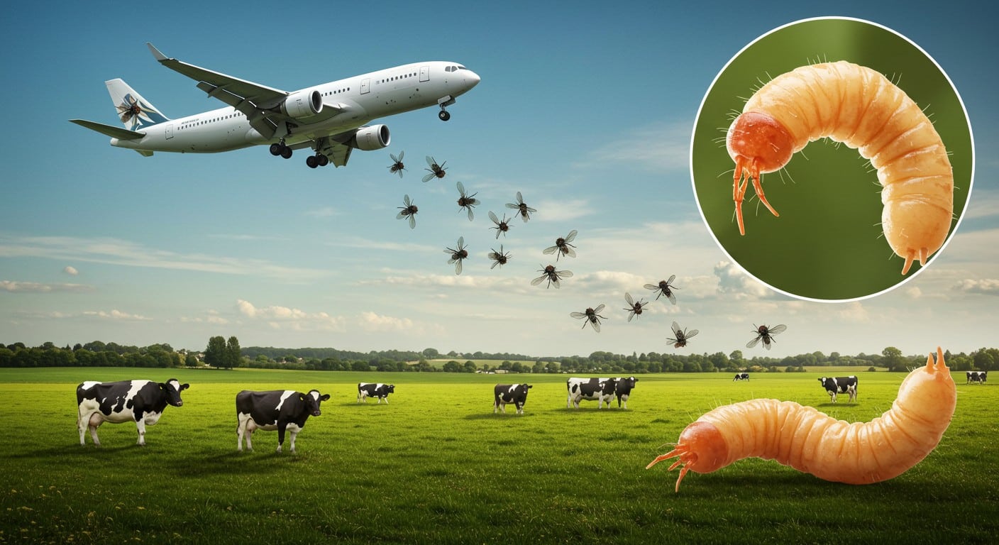 Les USA larguent des mouches stériles pour éradiquer un asticot mangeur de chair. Découvrez ce plan audacieux pour protéger l’industrie bovine !