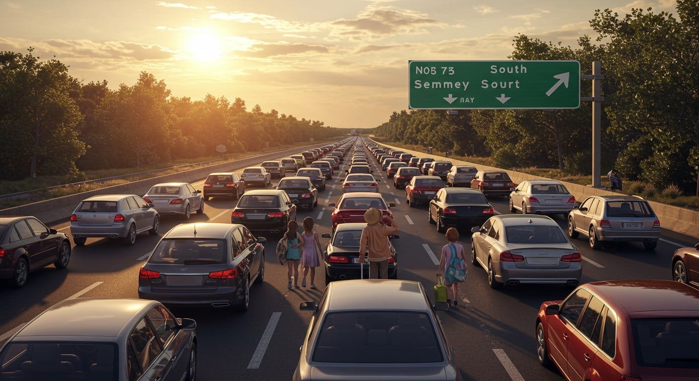 Embouteillages monstres ce 14 juillet sur les routes du sud ! Découvrez les axes à éviter, les horaires critiques et nos astuces pour voyager malin.