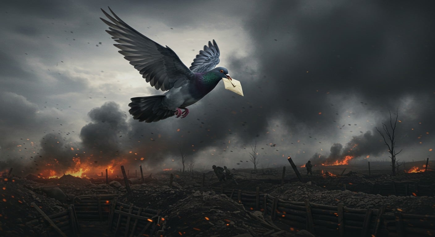 En 1916, le pigeon Vaillant brave le front de Verdun pour sauver des soldats. Découvrez son histoire héroïque et son rôle clé dans la bataille.
