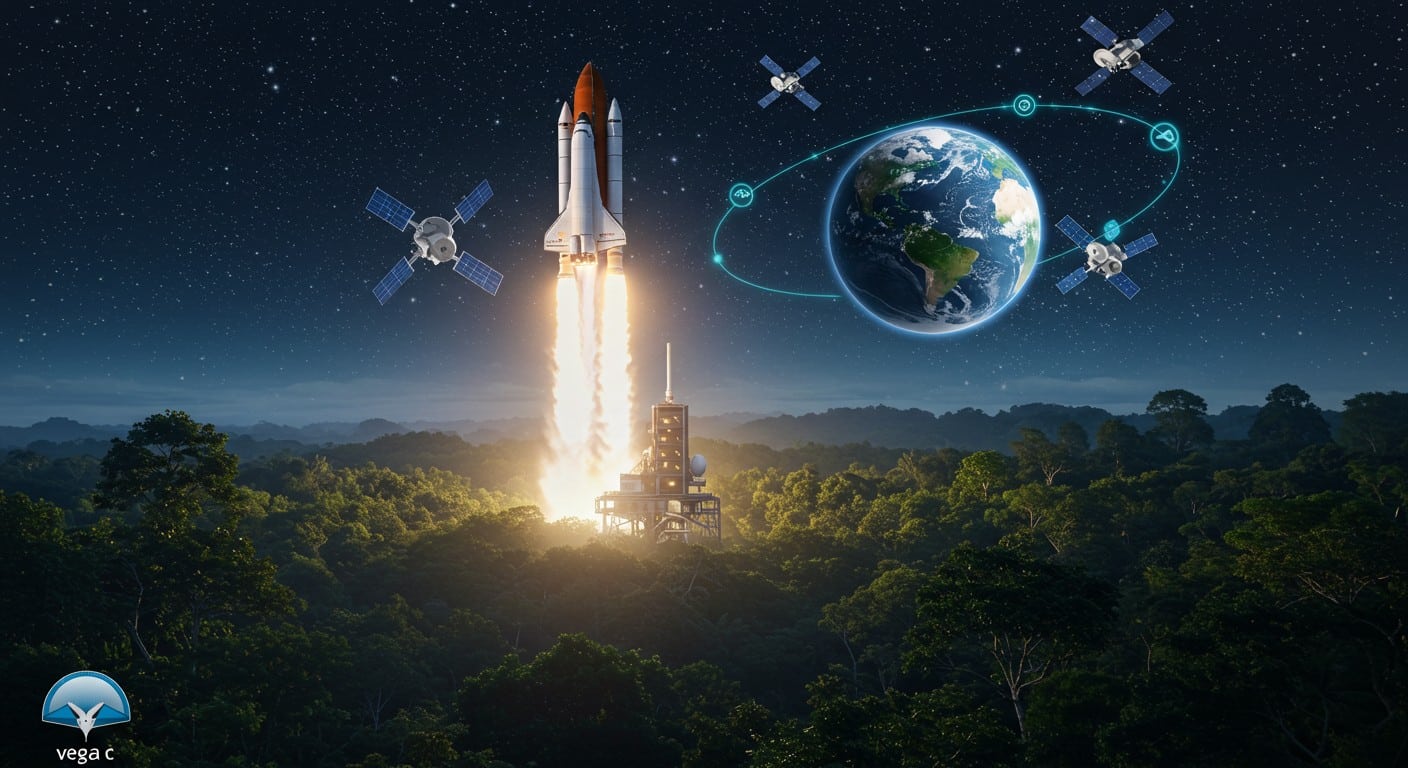 Découvrez le succès du lancement de Vega C depuis Kourou, avec des satellites pour cartographier la Terre en 3D et le CO2. Une avancée spatiale majeure !