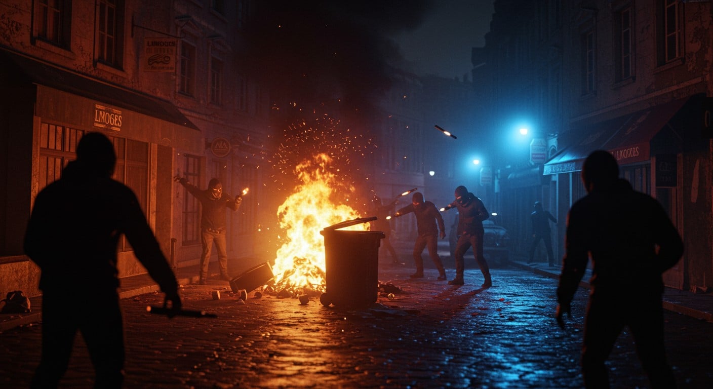À Limoges, un feu de poubelles cache un guet-apens : 50 individus attaquent la police avec des cocktails Molotov. Découvrez les détails de cette nuit agitée.