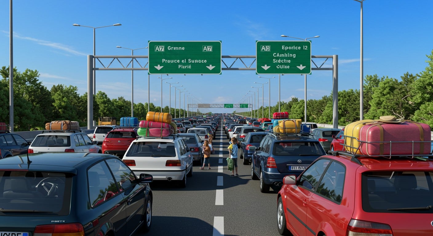 Week-end du 14 Juillet : plus de 1000 km de bouchons sur les routes ! Découvrez les axes à éviter, astuces pour voyager malin et conseils pour un trajet fluide.