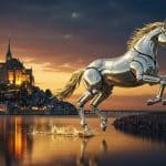 Zeus, Cheval Mythique des JO 2024, Brille au Mont-Saint-Michel
