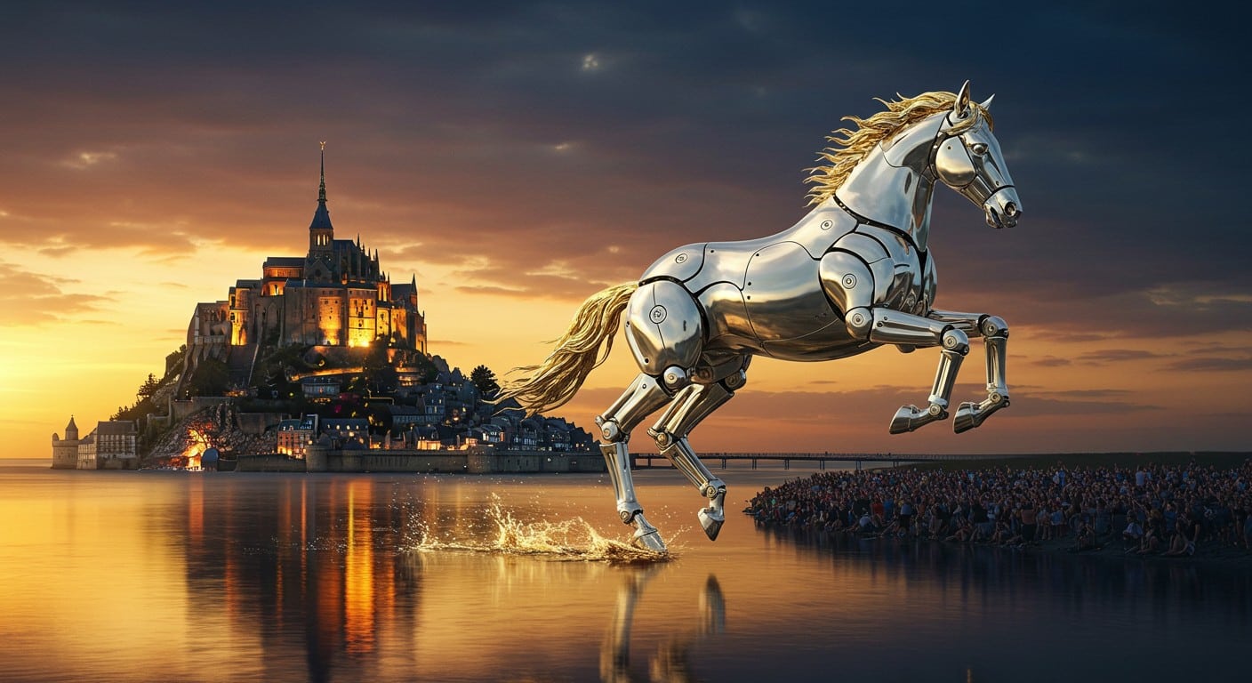 Zeus, l’icône équestre des JO 2024, captive au Mont-Saint-Michel. Découvrez son histoire, sa création et son impact culturel dans cet article fascinant.