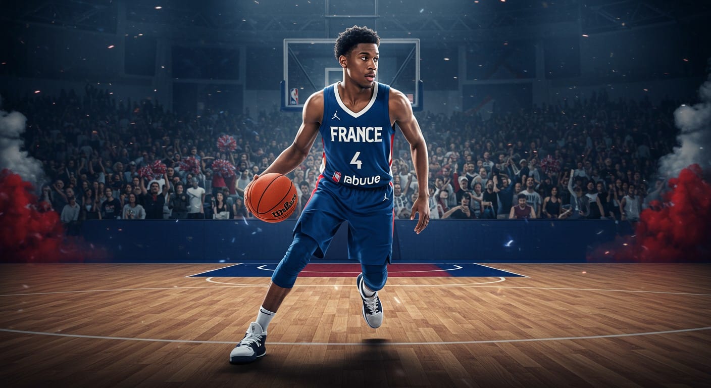 Découvrez Alexandre Sarr, la pépite du basket français, prêt à briller à l’Euro 2025. Un talent NBA à suivre de près !