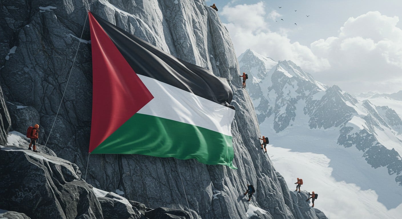 Un collectif d’alpinistes accroche un drapeau palestinien sur le Petit Dru à Chamonix pour alerter sur Gaza. Découvrez ce geste audacieux et ses implications.