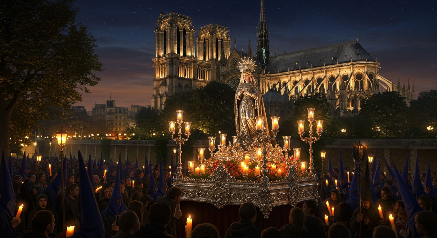 À Notre-Dame, 3 500 fidèles honorent la Vierge Marie pour l’Assomption 2025. Découvrez la procession vibrante et la messe émouvante dans la cathédrale restaurée.