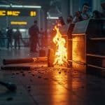 Attaque à Milan-Malpensa : Un Comptoir Incendié