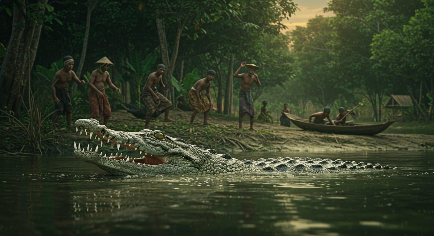 Un père de famille est dévoré par un crocodile en Indonésie sous les yeux des passants. Découvrez les causes et impacts de ce drame.