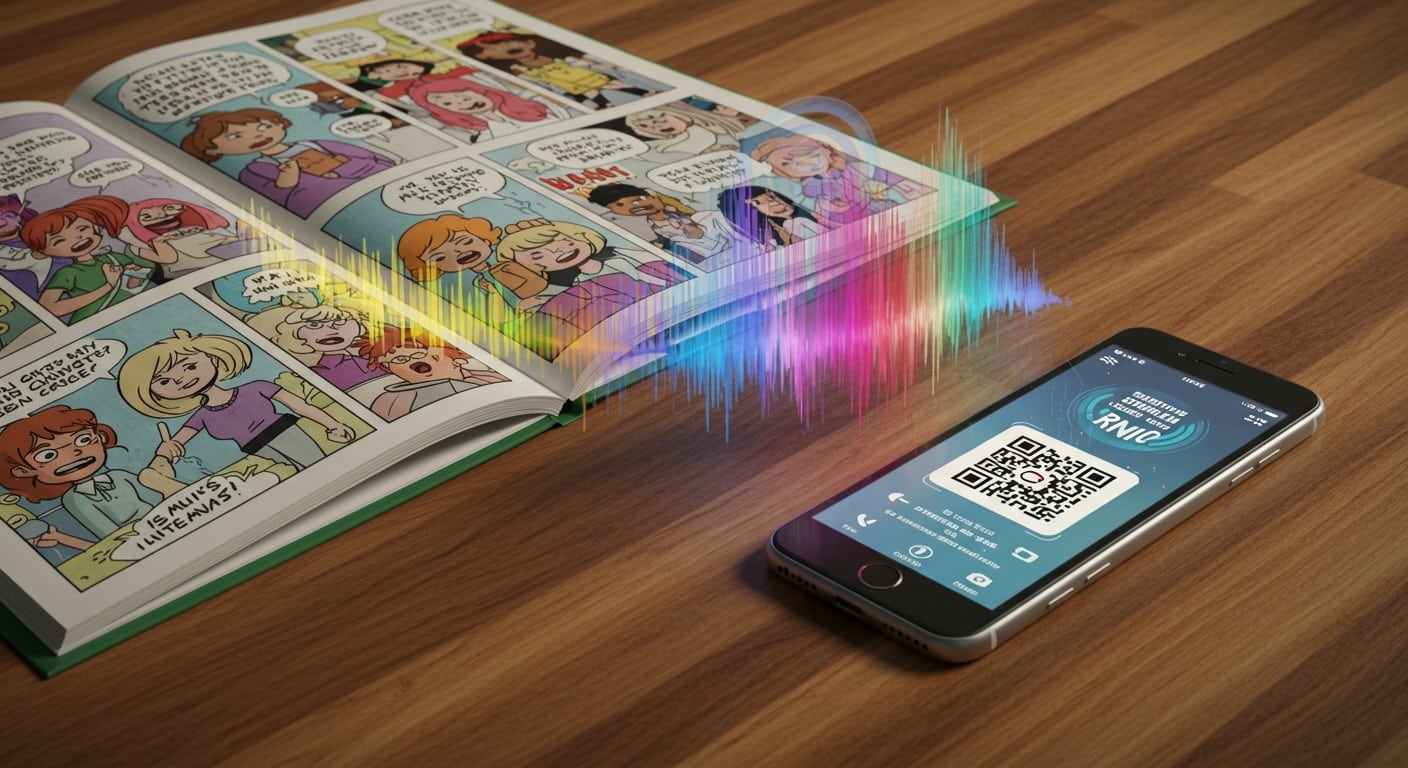 Découvrez la BD augmentée : scannez un QR code et écoutez les dialogues des Sisters et Profs ! Une innovation pour les jeunes lecteurs.